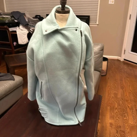 Banana Republic aqua colored wool blend women’s coat size small - Picture 1 of 6